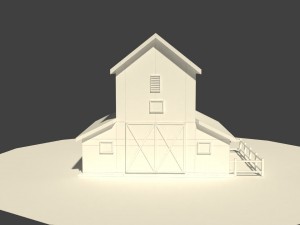 low poly cartoony granary Modelo 3D