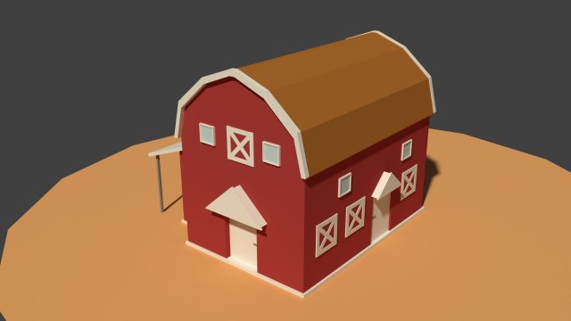 low poly cartoony granary 2 Modelo 3D .c4d .max .obj .3ds .fbx .stl .blend 