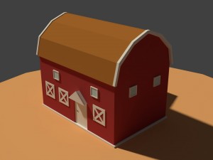 low poly cartoony granary 2 Modelo 3D