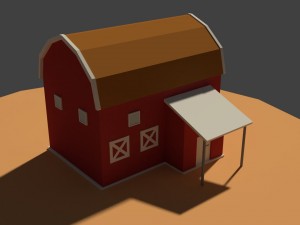 low poly cartoony granary 2 Modelo 3D