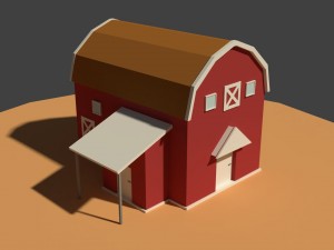 low poly cartoony granary 2 Modelo 3D