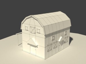low poly cartoony granary 2 Modelo 3D