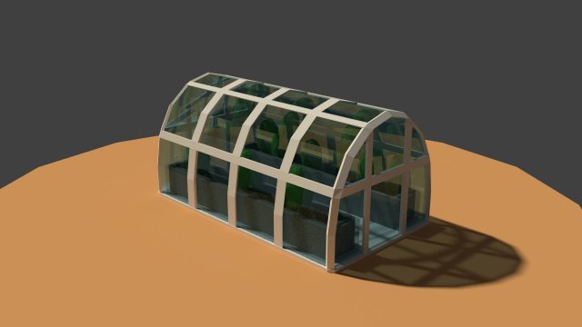 low poly greenhouse 3D Модель .c4d .max .obj .3ds .fbx .stl .blend 