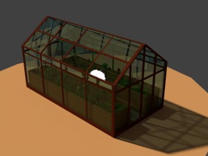 low poly greenhouse 2 Modelo 3D
