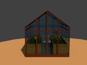 low poly greenhouse 2 Modelo 3D
