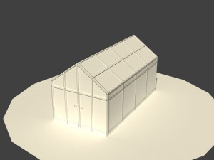 low poly greenhouse 2 Modelo 3D