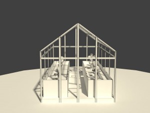 low poly greenhouse 2 Modelo 3D