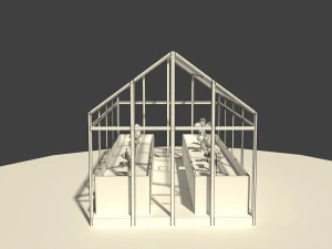 low poly greenhouse 2 3D Model
