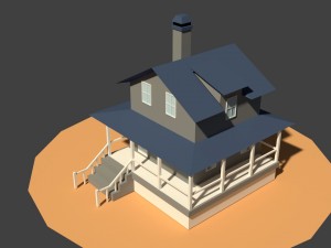 low poly farm house 3D Модель