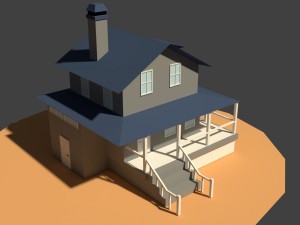 low poly farm house 3D Model