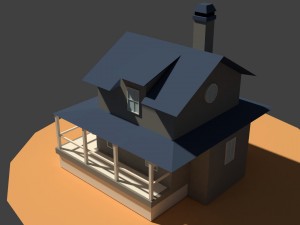 low poly farm house 3D Model