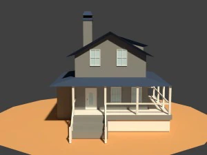 low poly farm house 3D Model