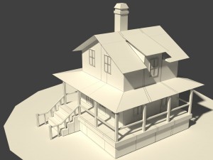 low poly farm house 3D Model