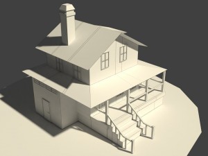 low poly farm house 3D Model