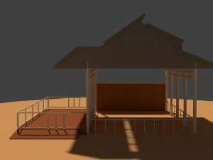 low poly cowshed 3D Model
