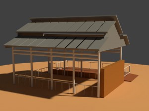 low poly cowshed 3D मॉडल