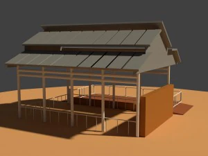 low poly cowshed 3D Model