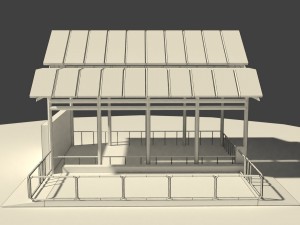 low poly cowshed 3D मॉडल