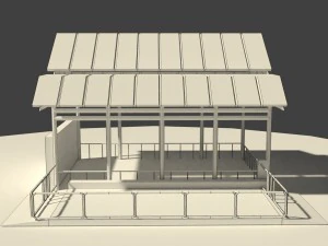 low poly cowshed 3D Model