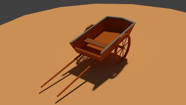 low poly farm cart 3D Model .c4d .max .obj .3ds .fbx .stl .blend 
