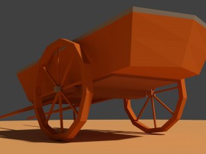 low poly farm cart 3Dモデル
