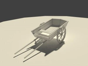 low poly farm cart 3D Model