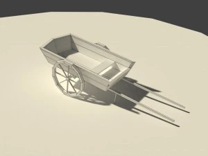 low poly farm cart 3D Model