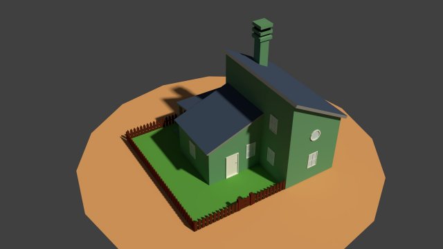 low poly farm house 2 Model 3D .c4d .max .obj .3ds .fbx .stl .blend 
