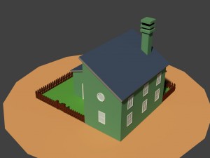 low poly farm house 2 Model 3D