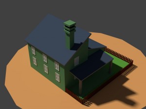 low poly farm house 2 Model 3D