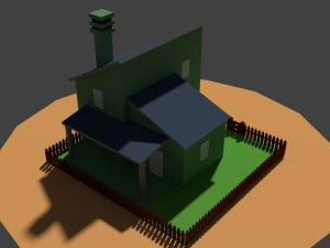 low poly farm house 2 3D Model