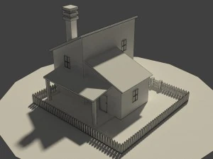 low poly farm house 2 3D Model