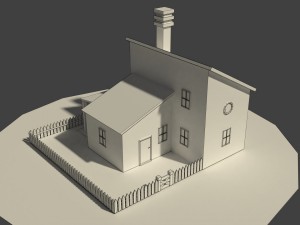low poly farm house 2 Model 3D