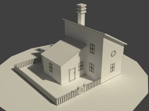 low poly farm house 2 3D Model