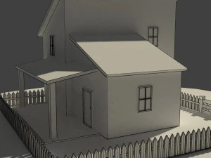 low poly farm house 2 3D Model
