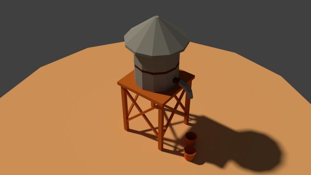 low poly farm well Modello 3D .c4d .max .obj .3ds .fbx .stl .blend 
