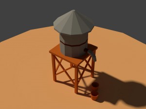low poly farm well 3D Model