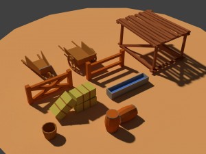 low poly farm miscellaneous 3D Model