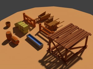 low poly farm miscellaneous 3D Model