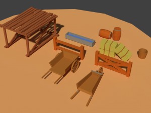 low poly farm miscellaneous 3D Model