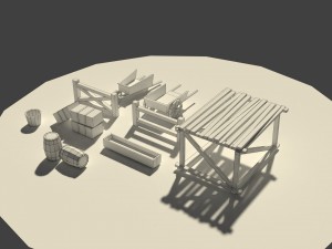 low poly farm miscellaneous 3D Model
