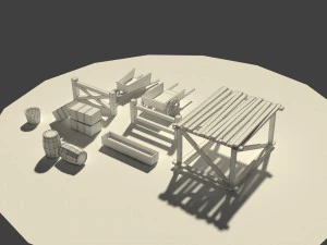 low poly farm miscellaneous 3D Model