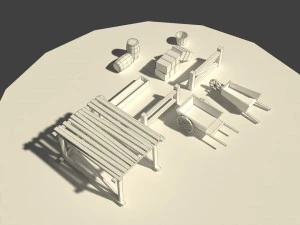 low poly farm miscellaneous 3D Model
