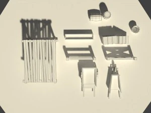 low poly farm miscellaneous 3D Model