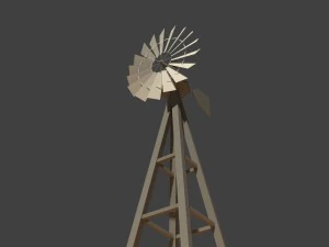 low poly wind mill 3D Model