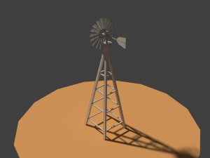low poly wind mill Model 3D