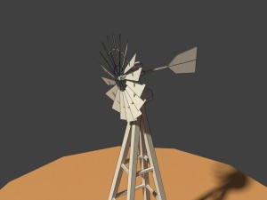 low poly wind mill Model 3D