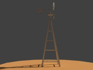 low poly wind mill 3D Model
