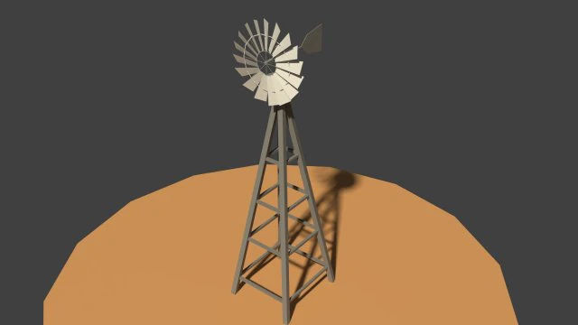 low poly wind mill 3D Model .c4d .max .obj .3ds .fbx .stl .blend 