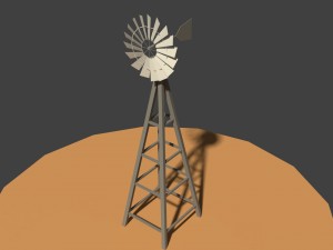 low poly wind mill 3D 모델
